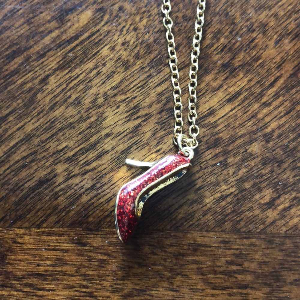 Kate spade red high heel necklace